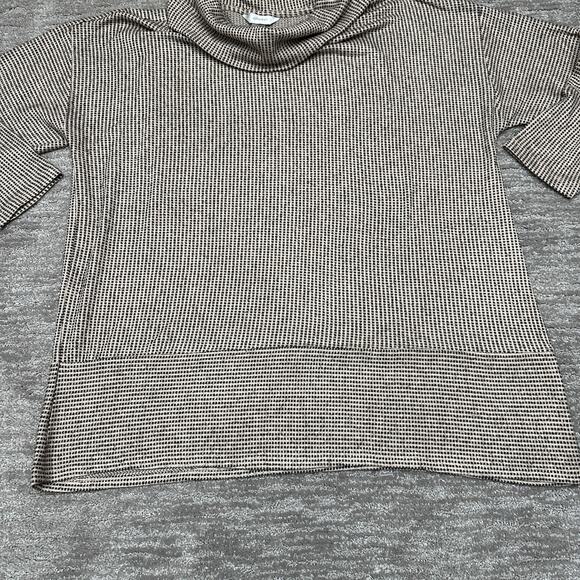 CJ Banks Sweater Womens 2X Beige Black Cowl Neck Soft Cozy New with Tags - Picture 4 of 13